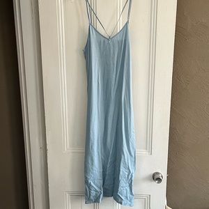 Aerie Midi-Length Light Denim Sheath Dress
